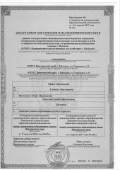 Приложение к лицензии на осуществление образовательной деятельности